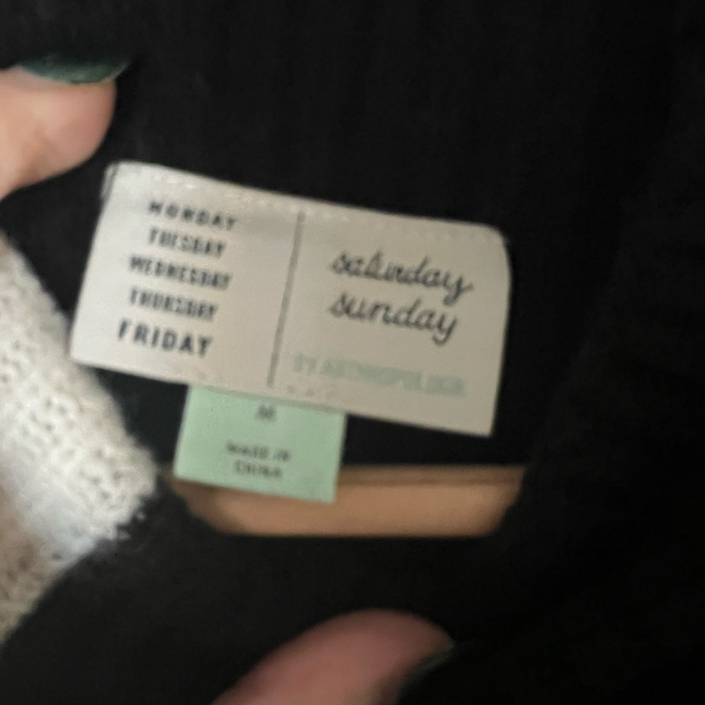 Daily Practice Sweater Dress | Tunic, Mock Neck, Long Sleeve Black Ivory Size M - Picture 11 of 11